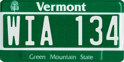 VT license plate WIA134