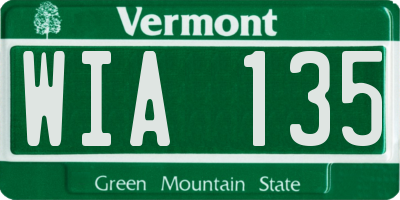 VT license plate WIA135