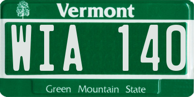 VT license plate WIA140