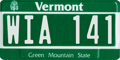 VT license plate WIA141