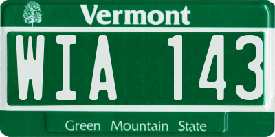 VT license plate WIA143
