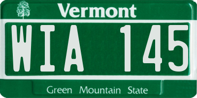 VT license plate WIA145