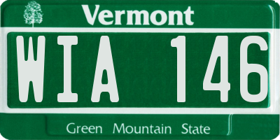 VT license plate WIA146