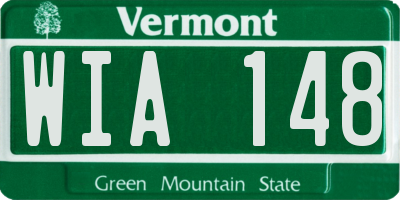 VT license plate WIA148