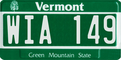 VT license plate WIA149