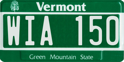 VT license plate WIA150