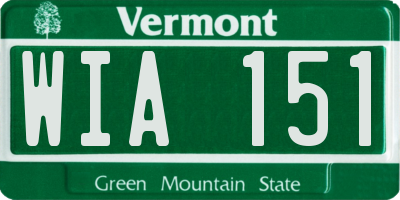 VT license plate WIA151