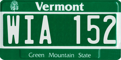VT license plate WIA152