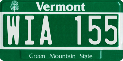 VT license plate WIA155