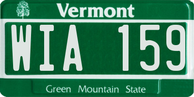 VT license plate WIA159