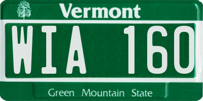 VT license plate WIA160
