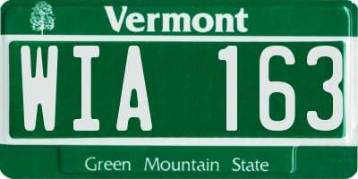 VT license plate WIA163