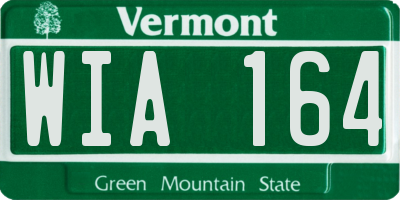 VT license plate WIA164