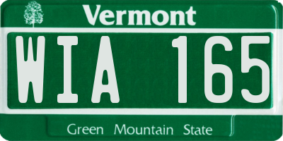 VT license plate WIA165