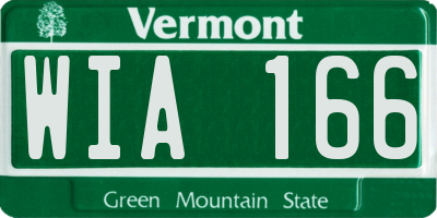 VT license plate WIA166