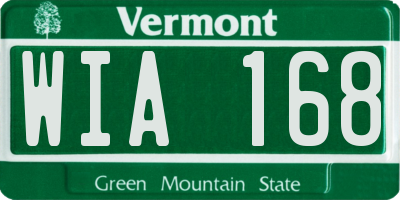 VT license plate WIA168