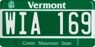 VT license plate WIA169
