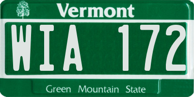 VT license plate WIA172