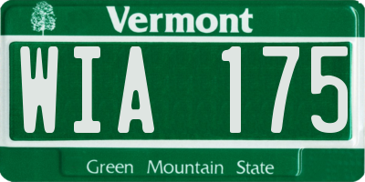 VT license plate WIA175