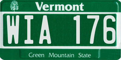 VT license plate WIA176