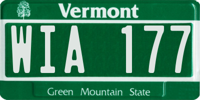 VT license plate WIA177