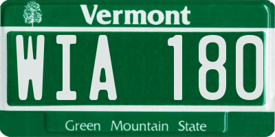 VT license plate WIA180