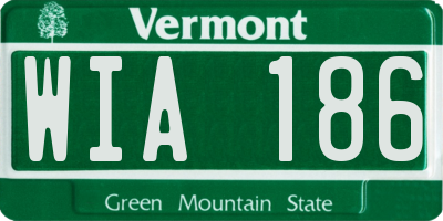VT license plate WIA186