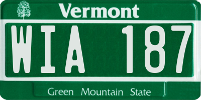 VT license plate WIA187