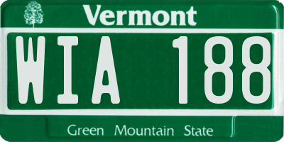 VT license plate WIA188