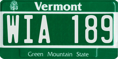 VT license plate WIA189
