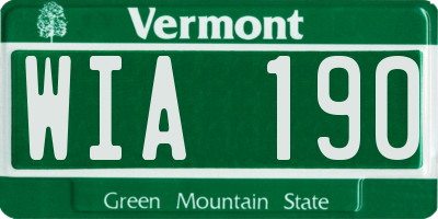 VT license plate WIA190