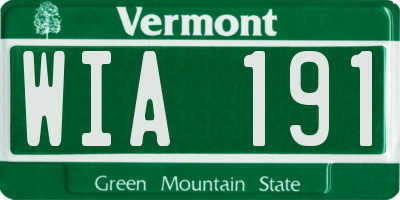 VT license plate WIA191