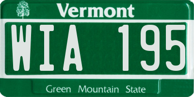 VT license plate WIA195