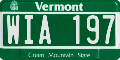 VT license plate WIA197