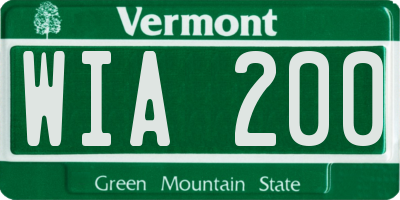 VT license plate WIA200