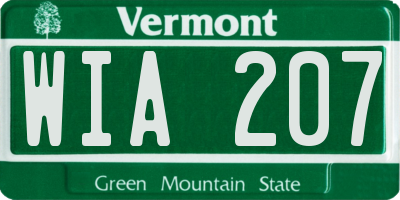 VT license plate WIA207