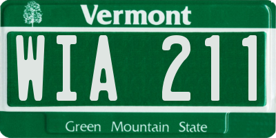 VT license plate WIA211