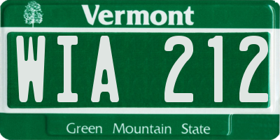 VT license plate WIA212
