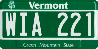 VT license plate WIA221