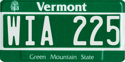 VT license plate WIA225