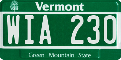 VT license plate WIA230