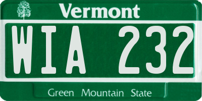 VT license plate WIA232