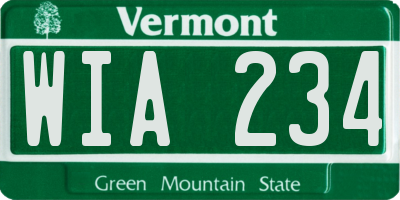 VT license plate WIA234