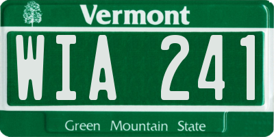 VT license plate WIA241