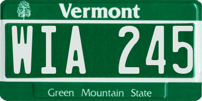 VT license plate WIA245