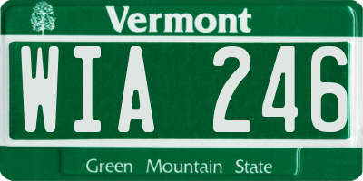 VT license plate WIA246