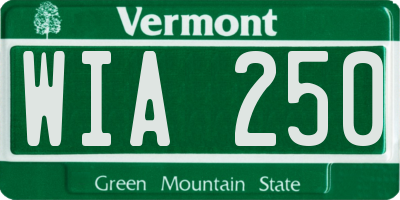 VT license plate WIA250