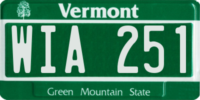 VT license plate WIA251