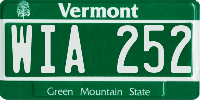 VT license plate WIA252