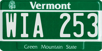 VT license plate WIA253